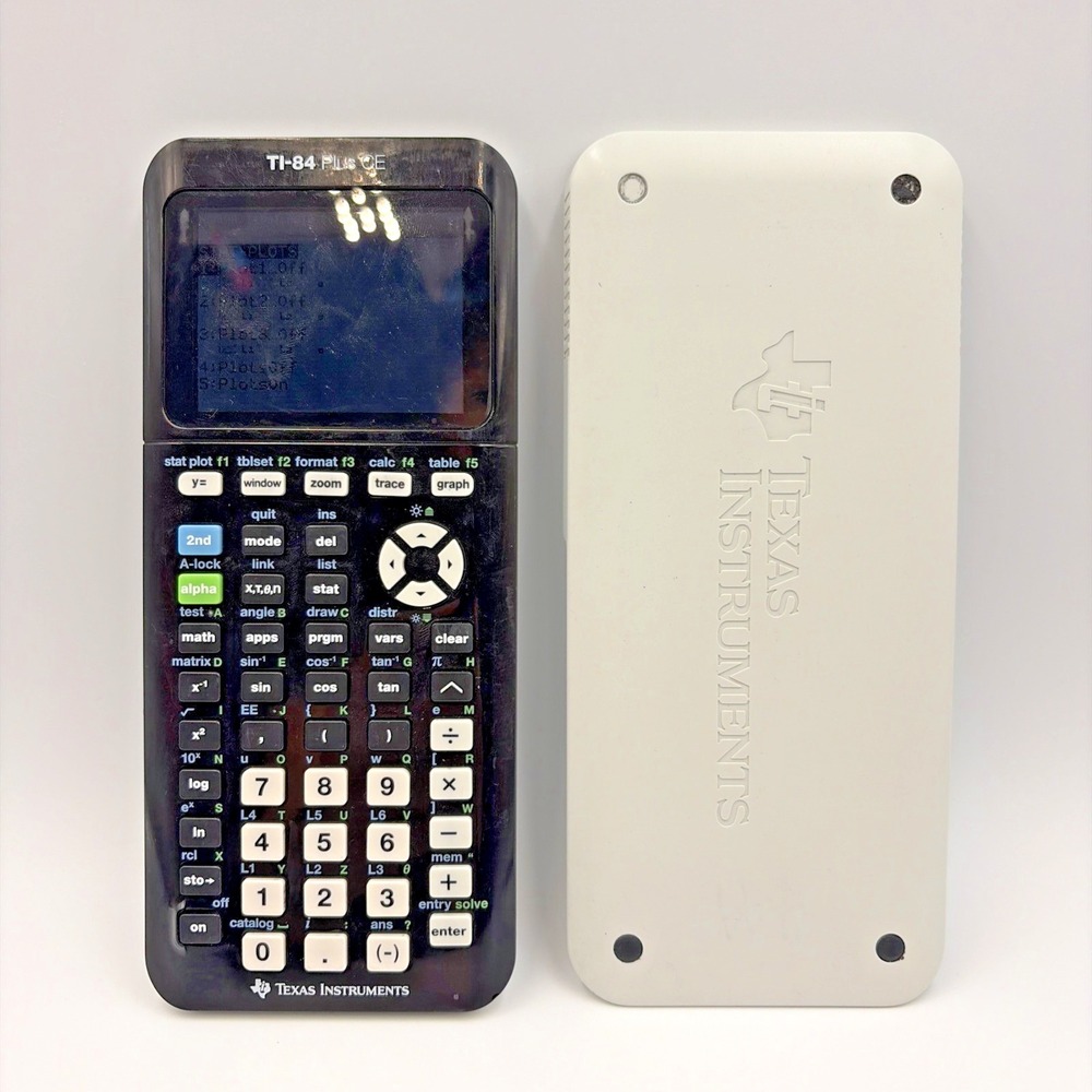Texas Instruments TI-84 Plus CE Graphing Calculator W/Cover NO CORD Blk/White
